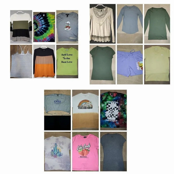 18 items!! Bundle - 17 Tees & 1 pair shorts! - Picture 1 of 8